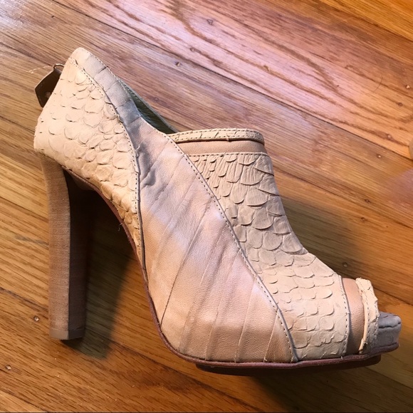 Be & D Platform Croc Skin Booties NWOB Sz10US40EUR - Picture 8 of 8